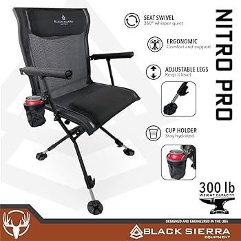 Amazon.com : Black Sierra XL Swivel Hunting Chair – Heavy