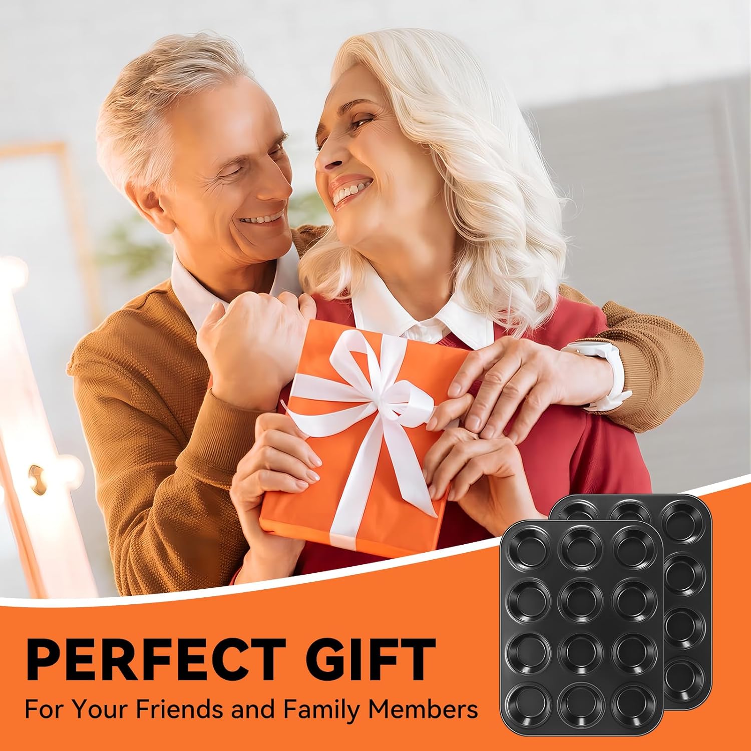 Yoehka 2 Pack Muffin Pan for Baking, Nonstick Cupcake Pan Set, Standard 12-Cups Muffin Tin for Baking Cupcakes, Carbon Steel Baking Supplies - Image 9