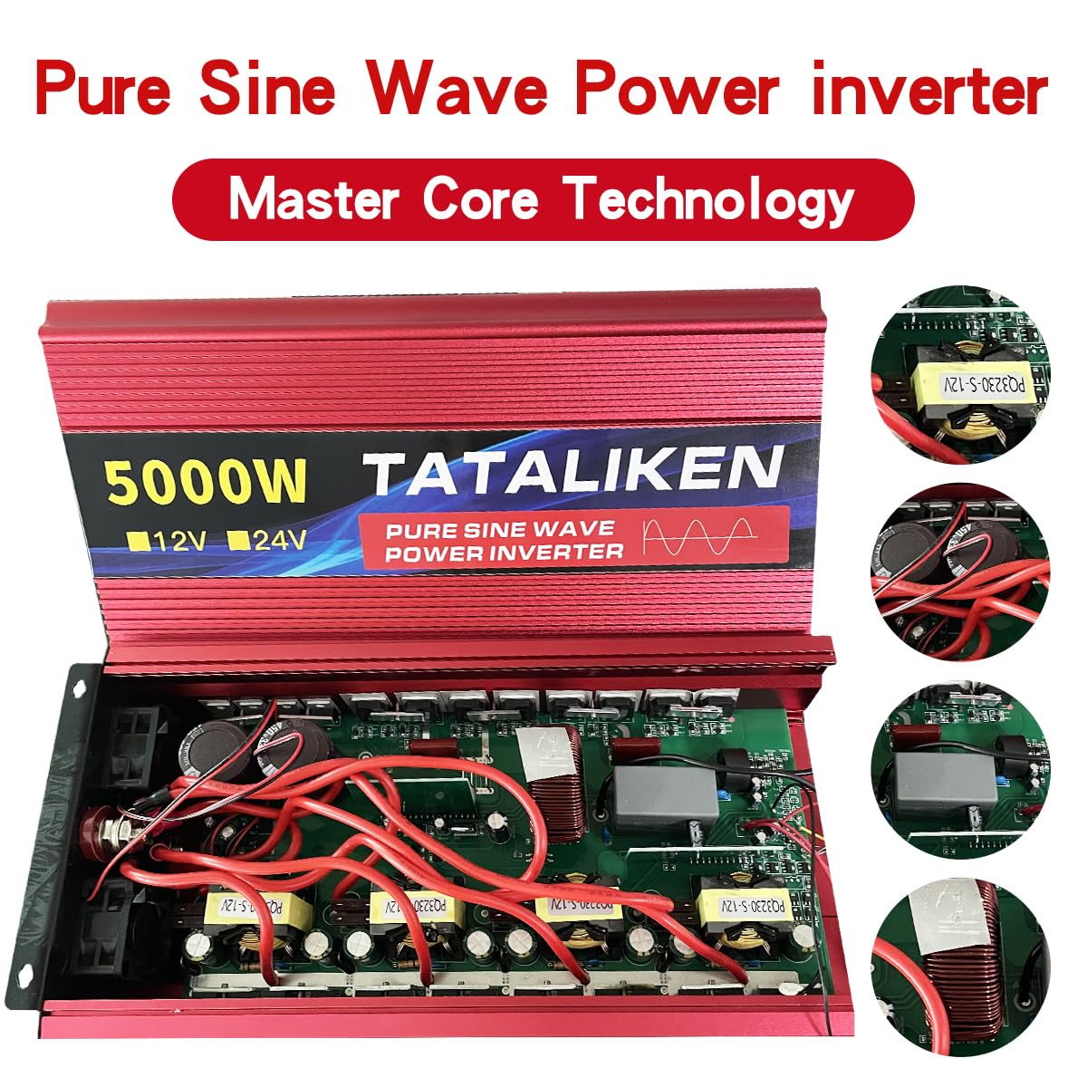 Inverter,Invertitore Inverter a onda sinusoidale pura da 12 V/24 V a 220 V CA, tensione 50/60 Hz, trasformatore solare for auto(1000W,12V60HZ_220V_UNIVERSAL)