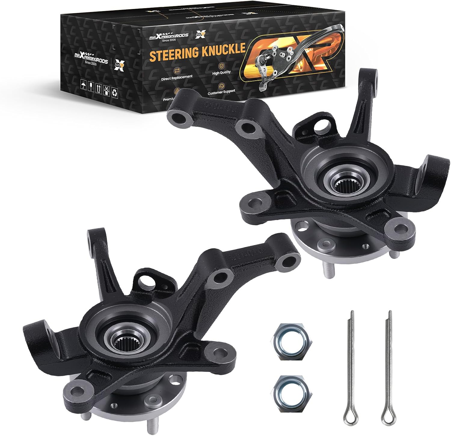 maXpeedingrods Steering Knuckle Wheel Bearing Assembly for Chevrolet Aveo 2004-2011, Aveo5 2007-2011, Pontiac G3 2009-2010 L4 1.6L Driver and Passenger Side 96535190 96535191
