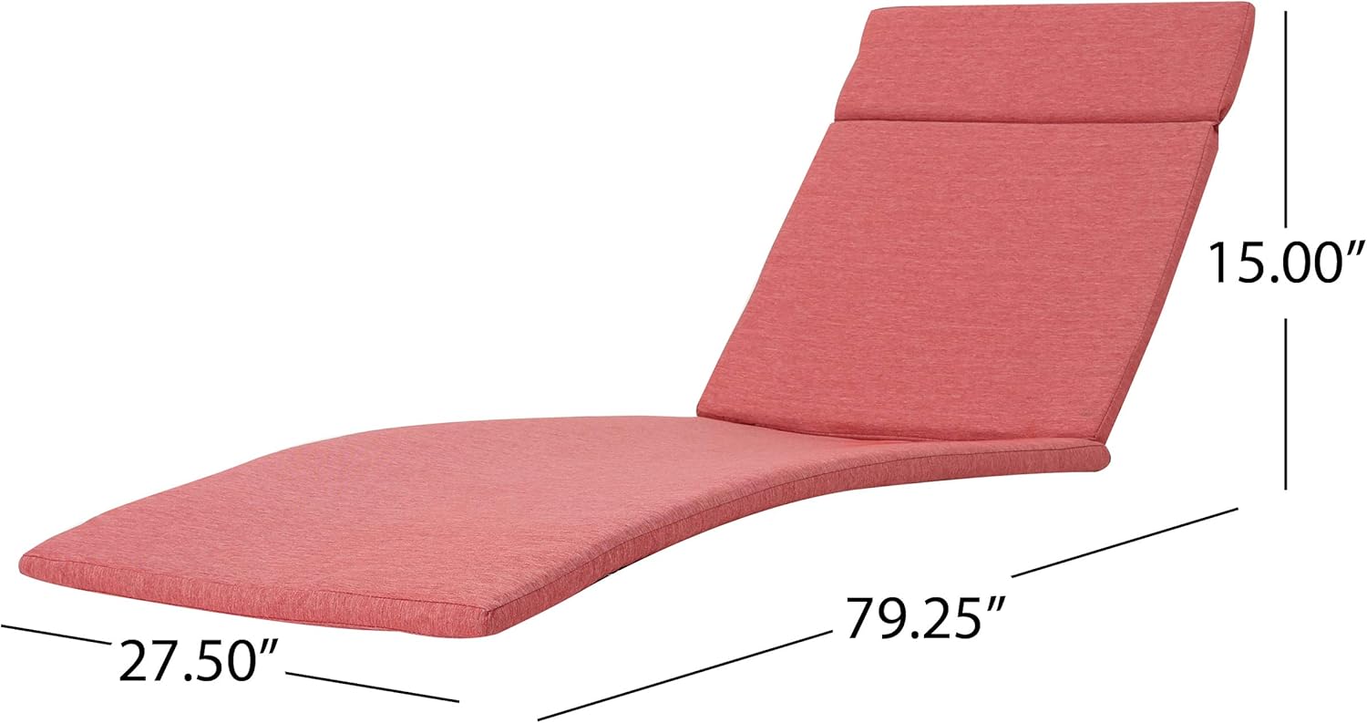 Great Deal Furniture Soleil Outdoor Chaise Lounge Cushion, Red