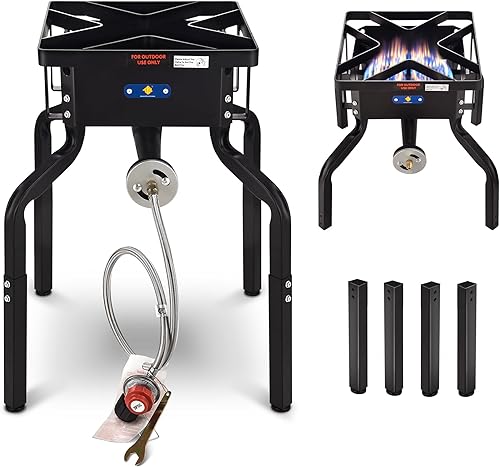 ARC 200,000BTU - Quemador de propano para cocinar al aire libre, con patas extraíbles, ideal para woks, sartenes y ollas
