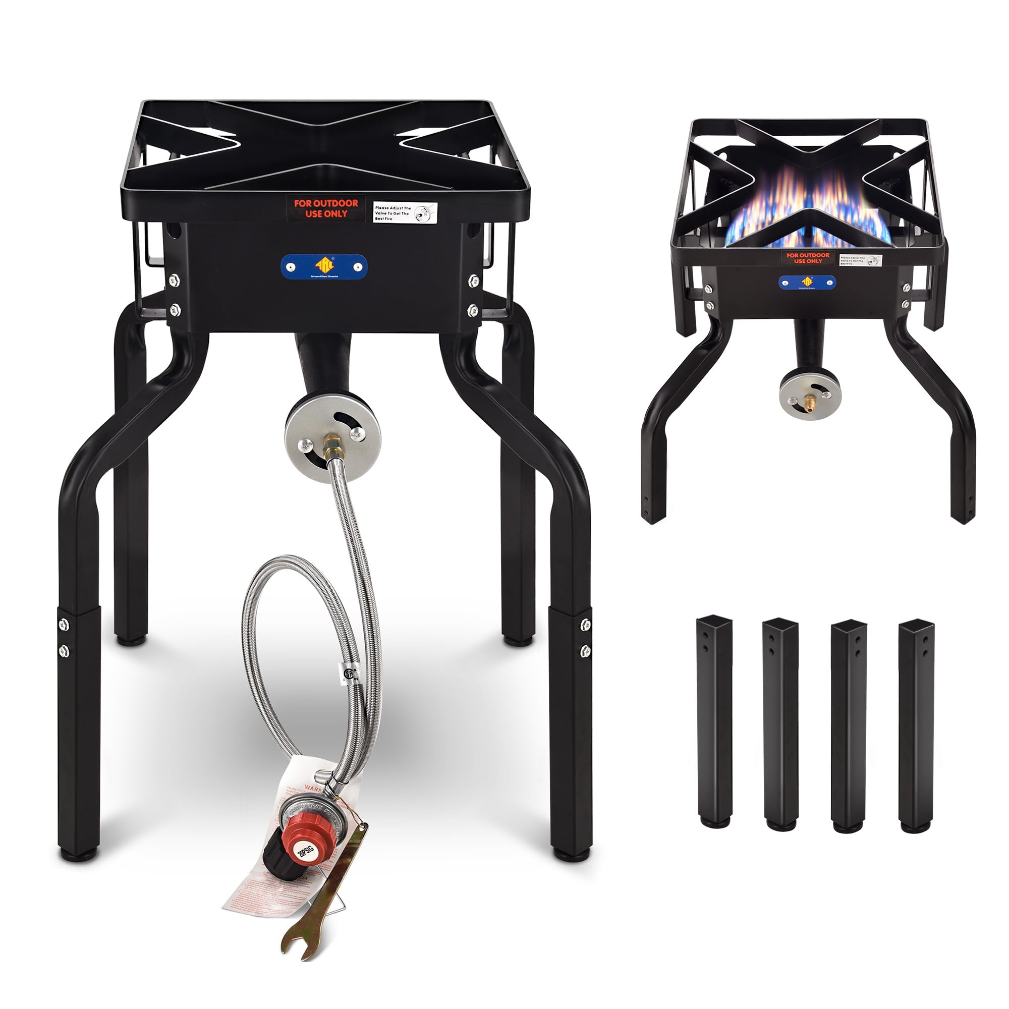 ARC 200,000BTU Propane Burner Camp Stove for Outdoor Cooking,with Removable Legs,Ideal for Woks, Skillets and Pots