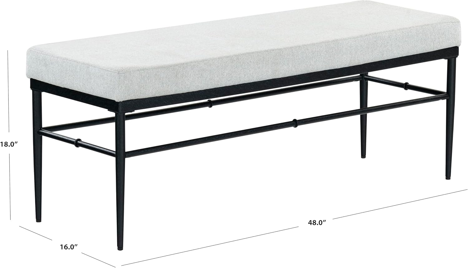 SAFAVIEH Couture Collection Theabella Black & Light Grey Bench