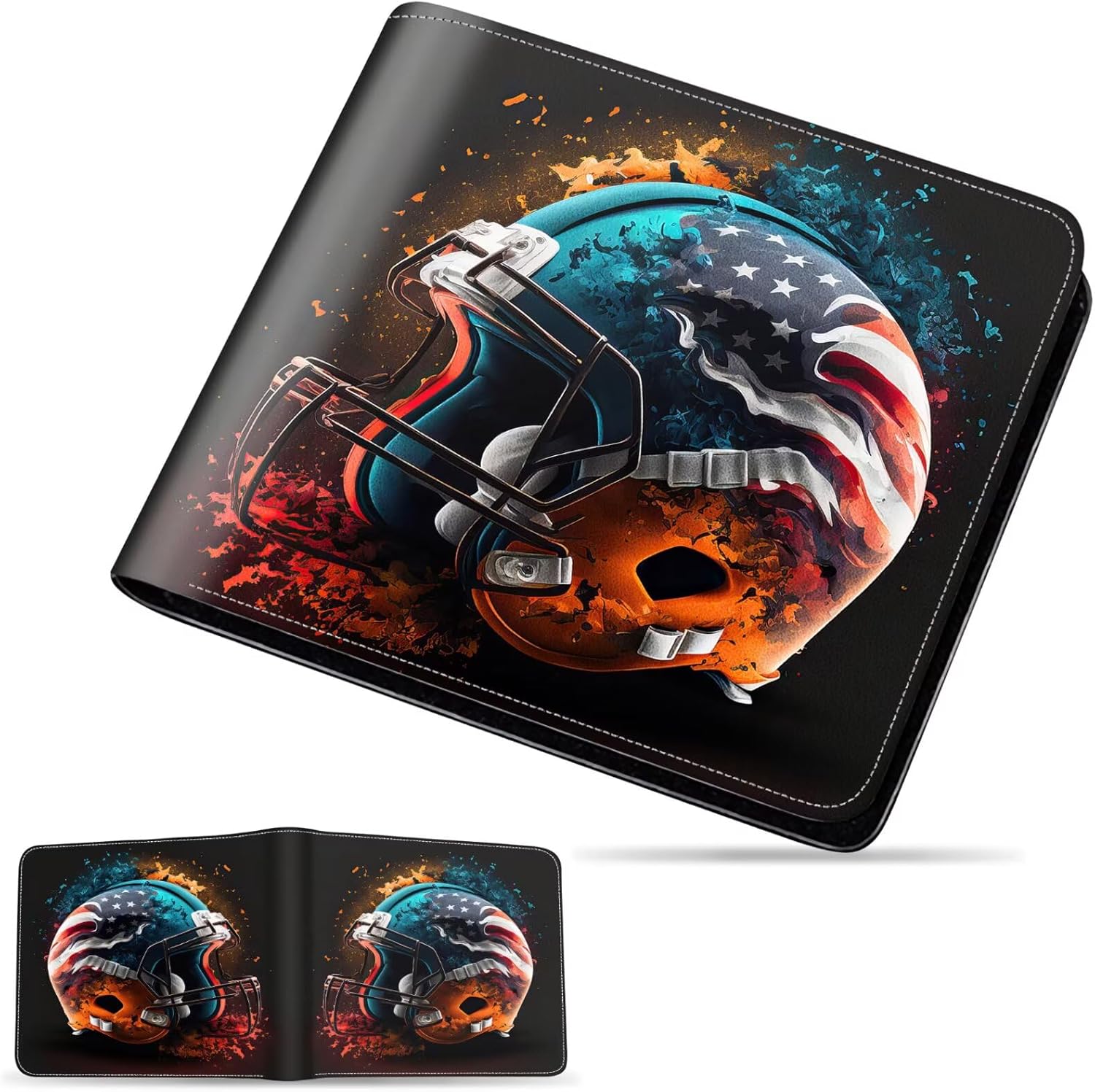 Boys Wallet for Teens, Cool Kids Wallet for Boys Ages 8-10 9-12 11-15, Funny Helmets Leather Bifold Rfid Blocking, Coin Pocket Id Window for Teen Men Youth Guys Birthday Christmas Gifts - Image 8