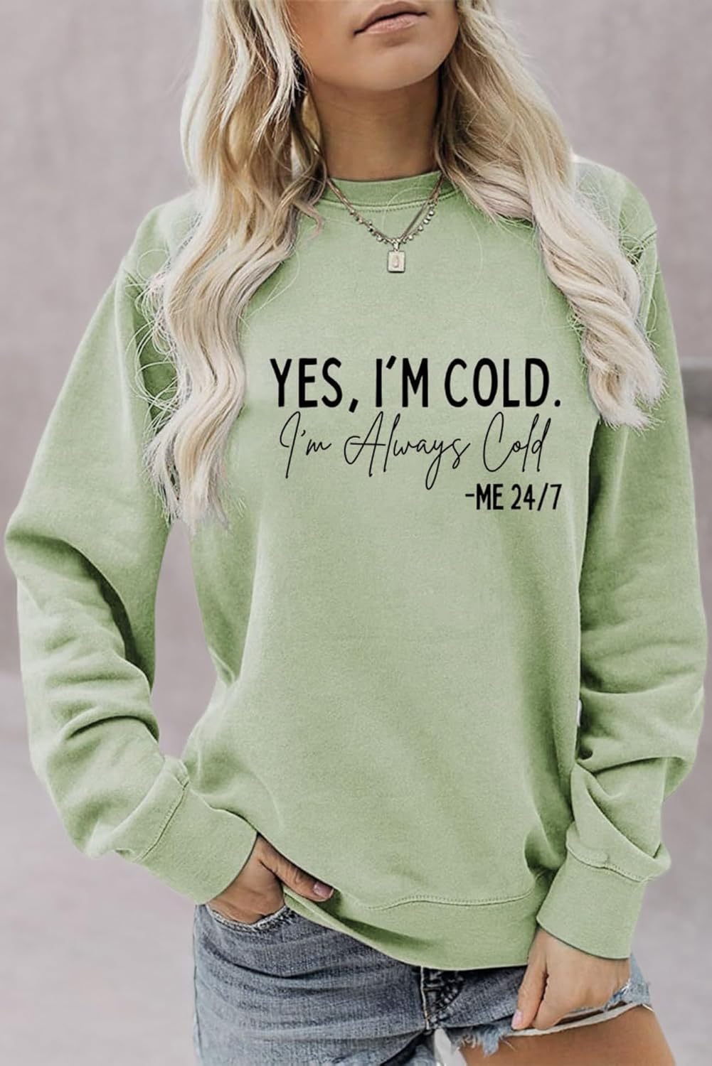 YourTops Yes I'm Cold I'm Always Cold Sweatshirt for Women Winter Sweatshirt Always Cold Crewneck Sweatshirt - Image 4