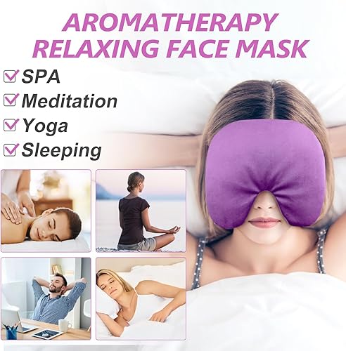 Miniatura 5 de Máscara facial para senos nasales calentada para dolor de cabeza, ojos secos, migraña, alivio de presión sinusal, compresa fría cálida, almohada de