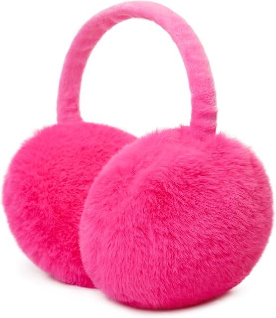 Winter Ear Muffs Women Fuzzy Earmuffs Faux Fur White Ear Warmers Girls Black Warm Ear Covers Fluffy Cute Pink Large
