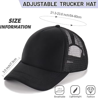 Ultrafun 10 Pack Trucker Hat Mesh Sublimation Blank Hats Adjustable Baseball Caps Hats for Men Women
