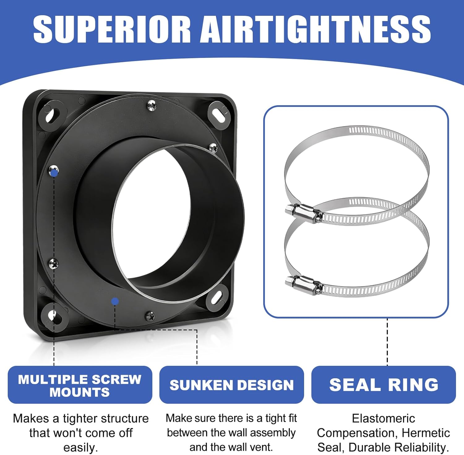 Magnetic Dryer Vent Coupler Strong Magnetic Self-connection，Magnetic Dryer Vent Coupling with a Built-in 4-inch Sealed Hose，Magnetic Dryer Vent Connector Kit for Connection and Disconnection(BLACK)