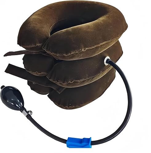 Dispositivo de tracción cervical para el cuello, estirador de cuello inflable, fácil de usar para alivio del dolor crónico de cuello y hombro,