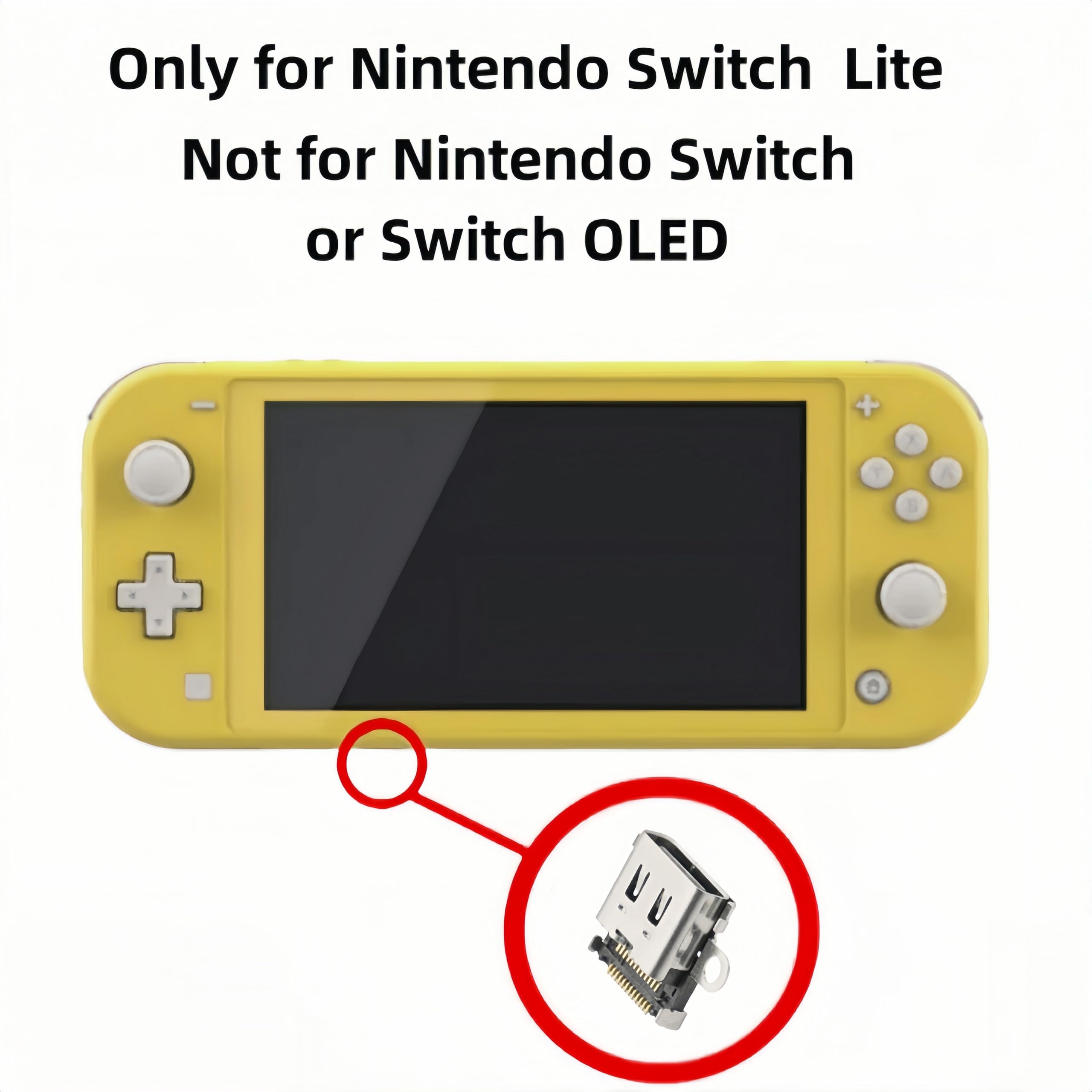 2-Pack Charging Port Replacement for Nintendo Switch Lite USB Type