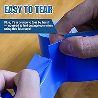 Vista 5 de 2 rollos de cinta adhesiva azul resistente, resistente e industrial, de color industrial, 9 mil x 2 pulgadas x 25 yardas, flexible, sin residuos