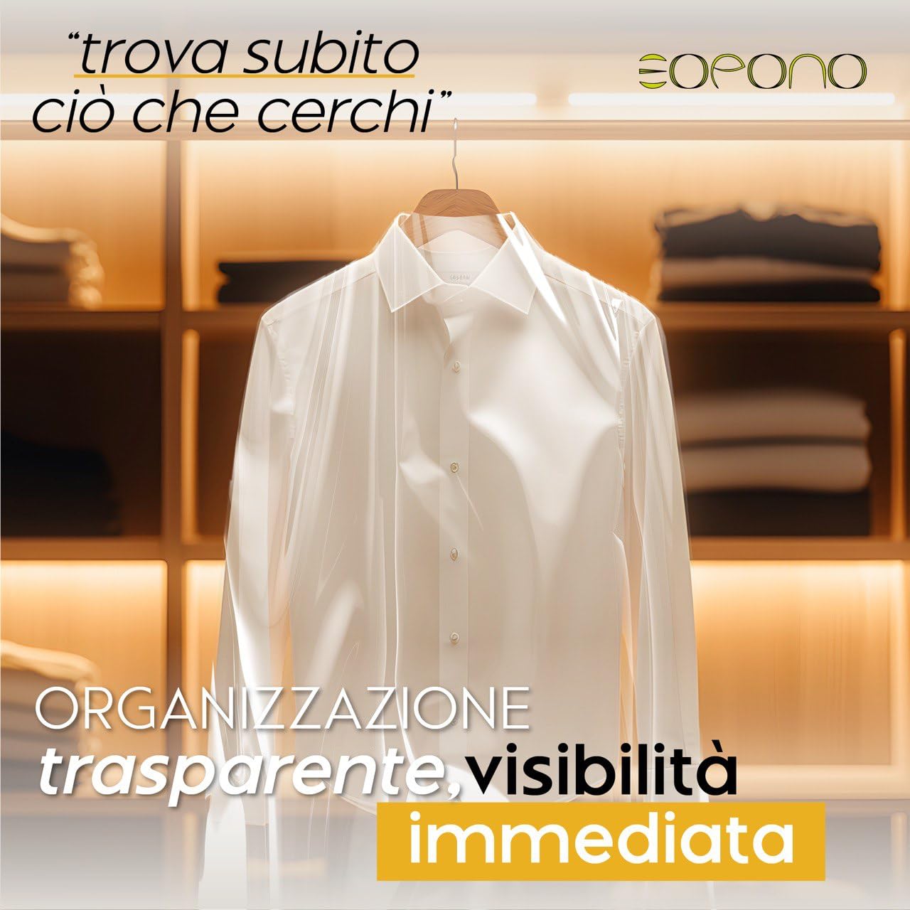 30 Custodie per Abiti 60x100cm Trasparenti - Sacchetti Vestiti Armadio Antipolvere per Tintorie, Giacche e Camicie (30pz 60x100)