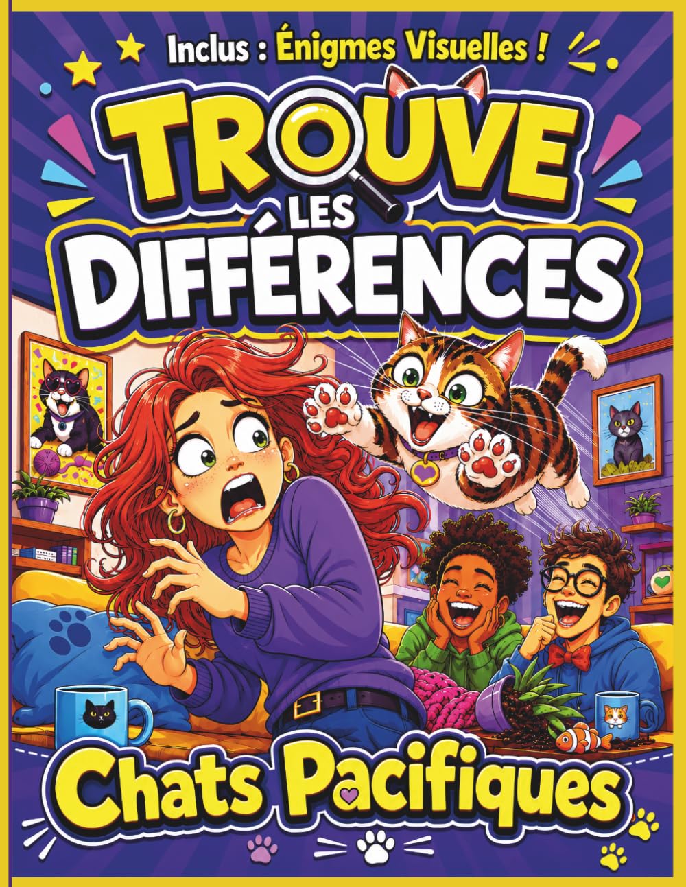 Trouve les Différences : Chats Pacifiques – Livre d'Activités Amusant pour Ados et Adultes: Inclus : Énigmes Visuelles pour la Concentration et la Réflexion. (Spot the Difference World)