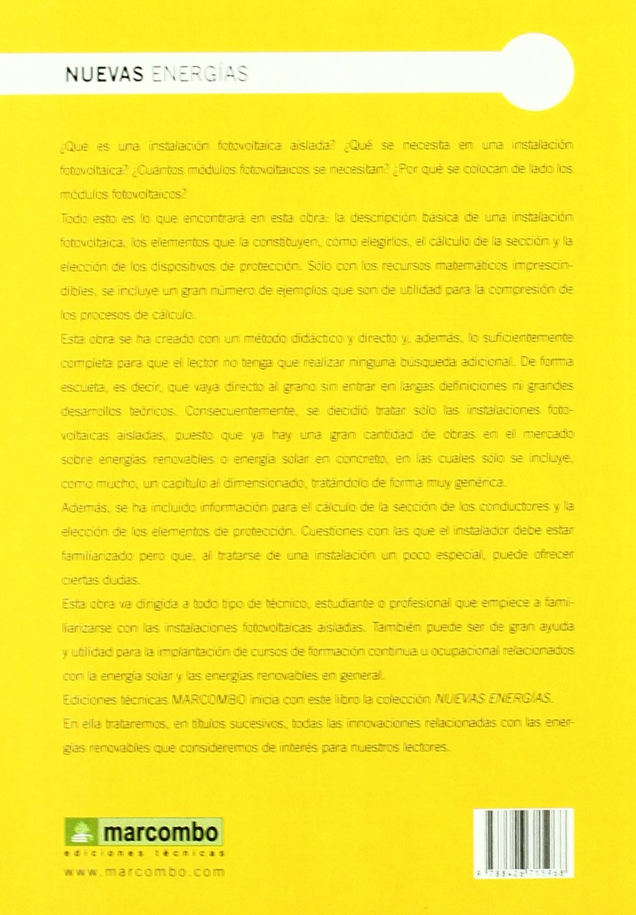 Energía solar fotovoltaica: Cálculo de una instalación aislada: Colección Nuevas Energías: 1
