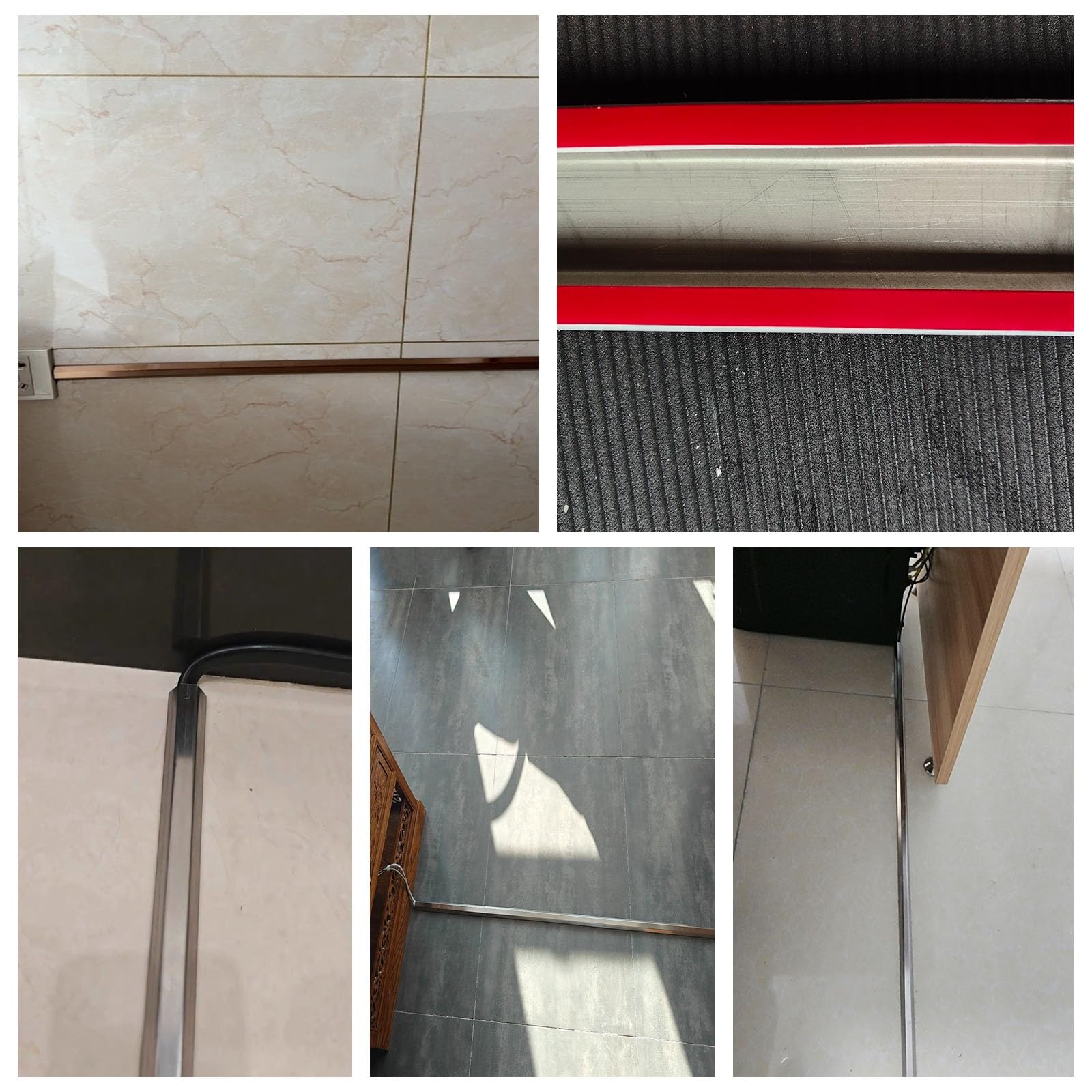 canalina passacavi muro Copertura per canalina per cavi in ​​acciaio inossidabile color argento 1 2 4 10 pezzi, spegnicavo autoadesivo per cavi e fili(10 PCS,W 50 MM L 100 CM)