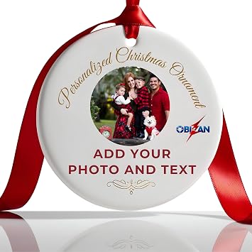 Personalized Christmas Ornaments 2025 - Custom Photo Ornament for Christmas Tree | Customized Picture Ornaments with Pictures Obizan
