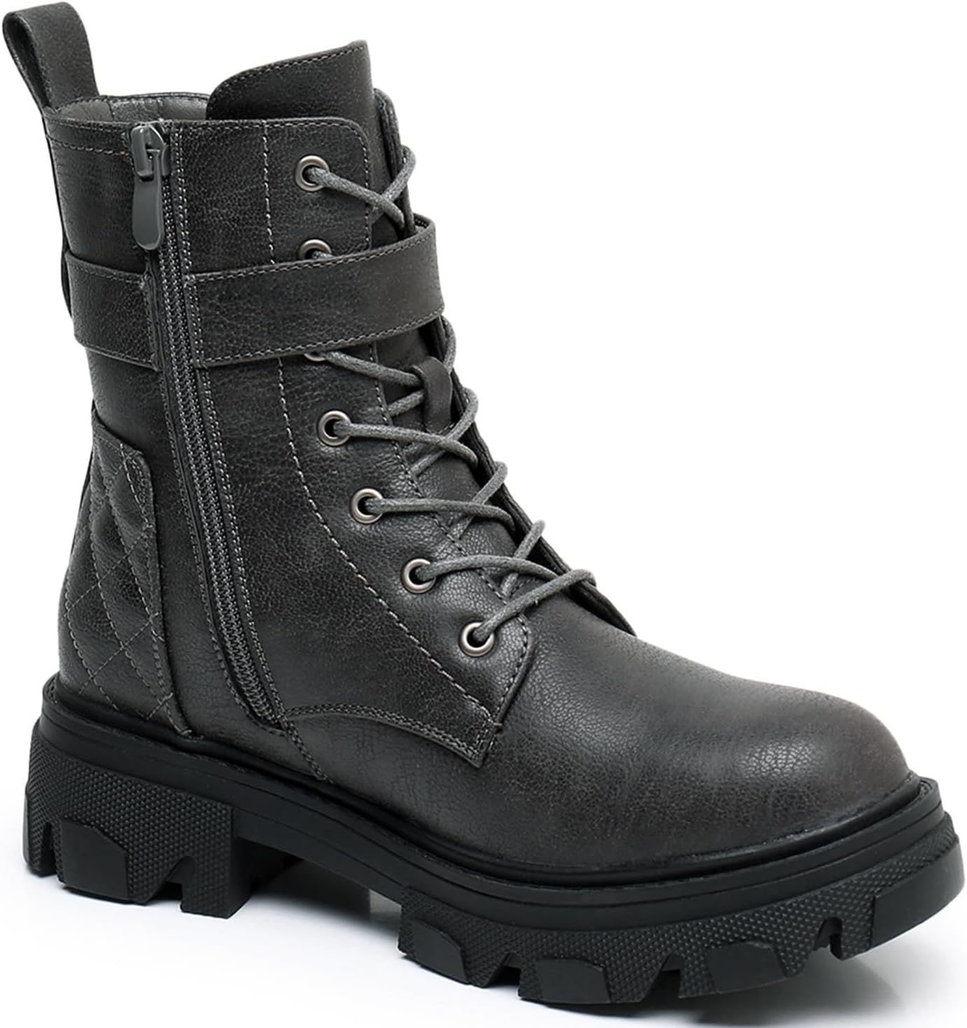 GLOBALWIN Women's Combat Boots Lace Up Ankle Booties Comfortable Lug Sole... - Picture 18 of 46