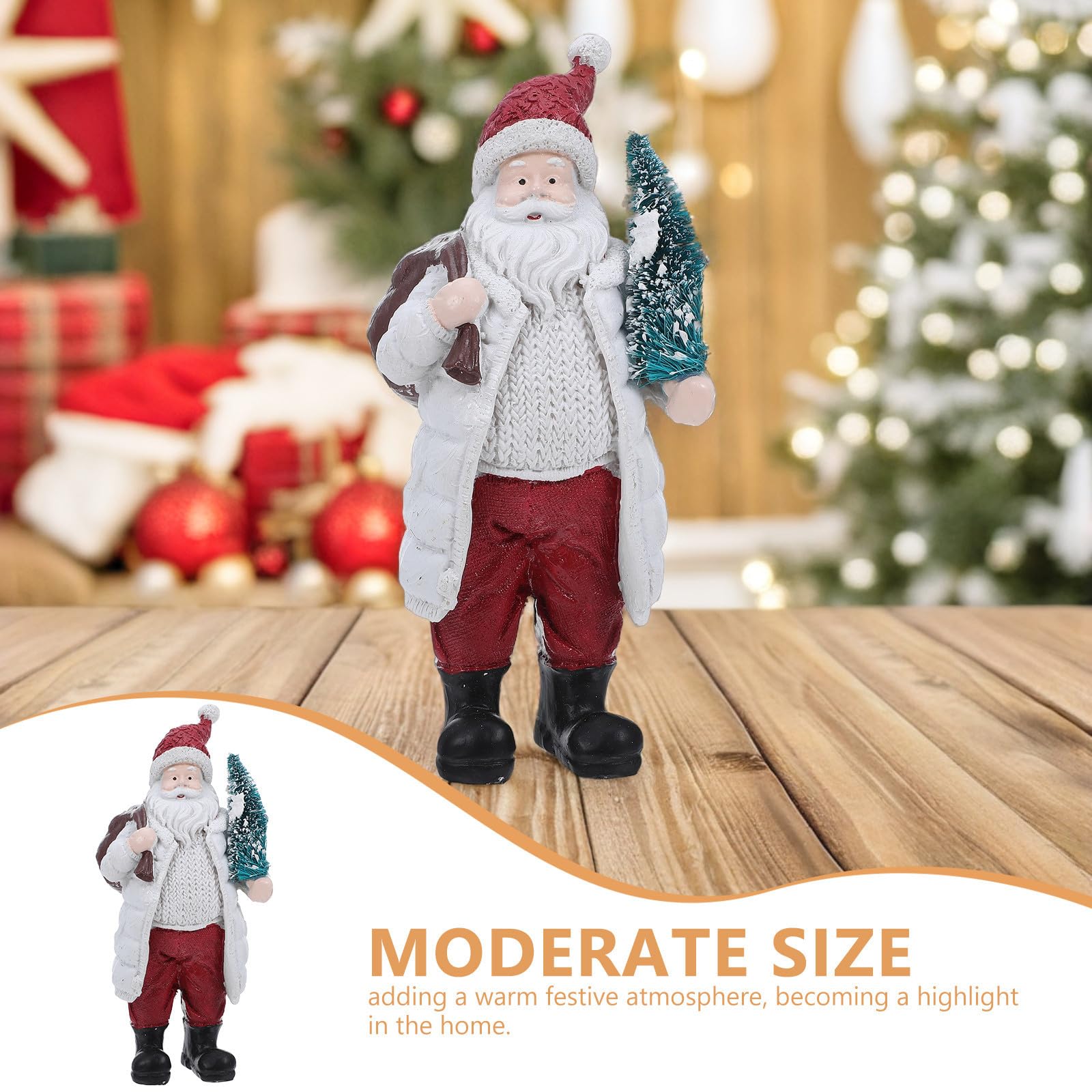 FRCOLOR 5 Piezas Figura de Papá Noel de Mesa 7,86 Pulgadas en Resina