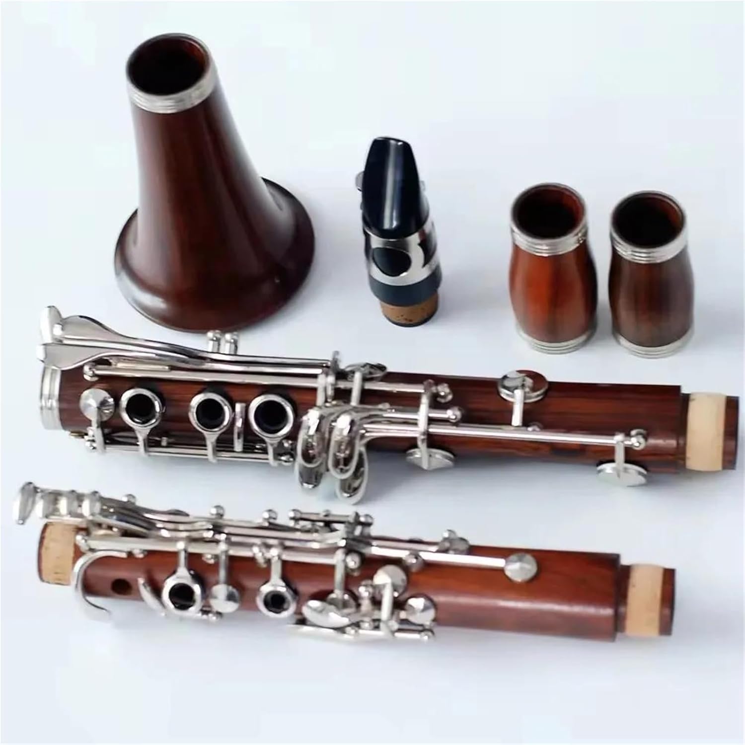 Professional B Flat Clarinet 17 Keys Rosewood Nickel Plated Clarinet Set