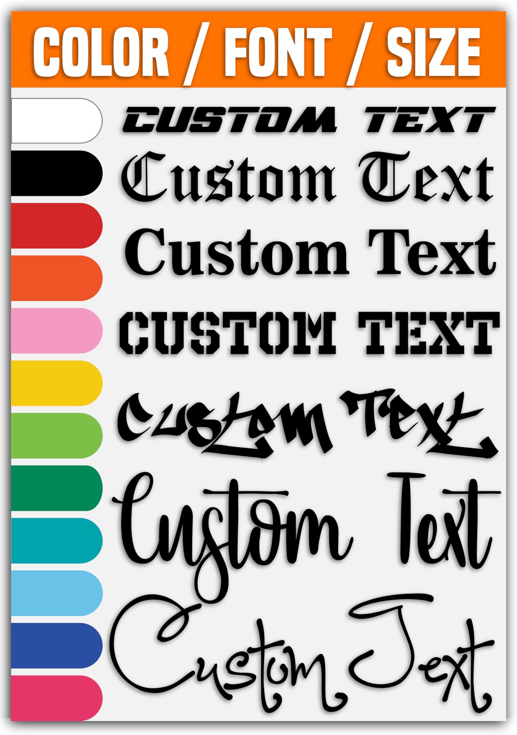 Personalized Design Your Own Name - Custom Vinyl Sticker Car Window - Boat - Lettering JDM Automotive Windshield Graphic Name Letter Auto Vehicle Door Banner - Custom Vinyl Decal 2