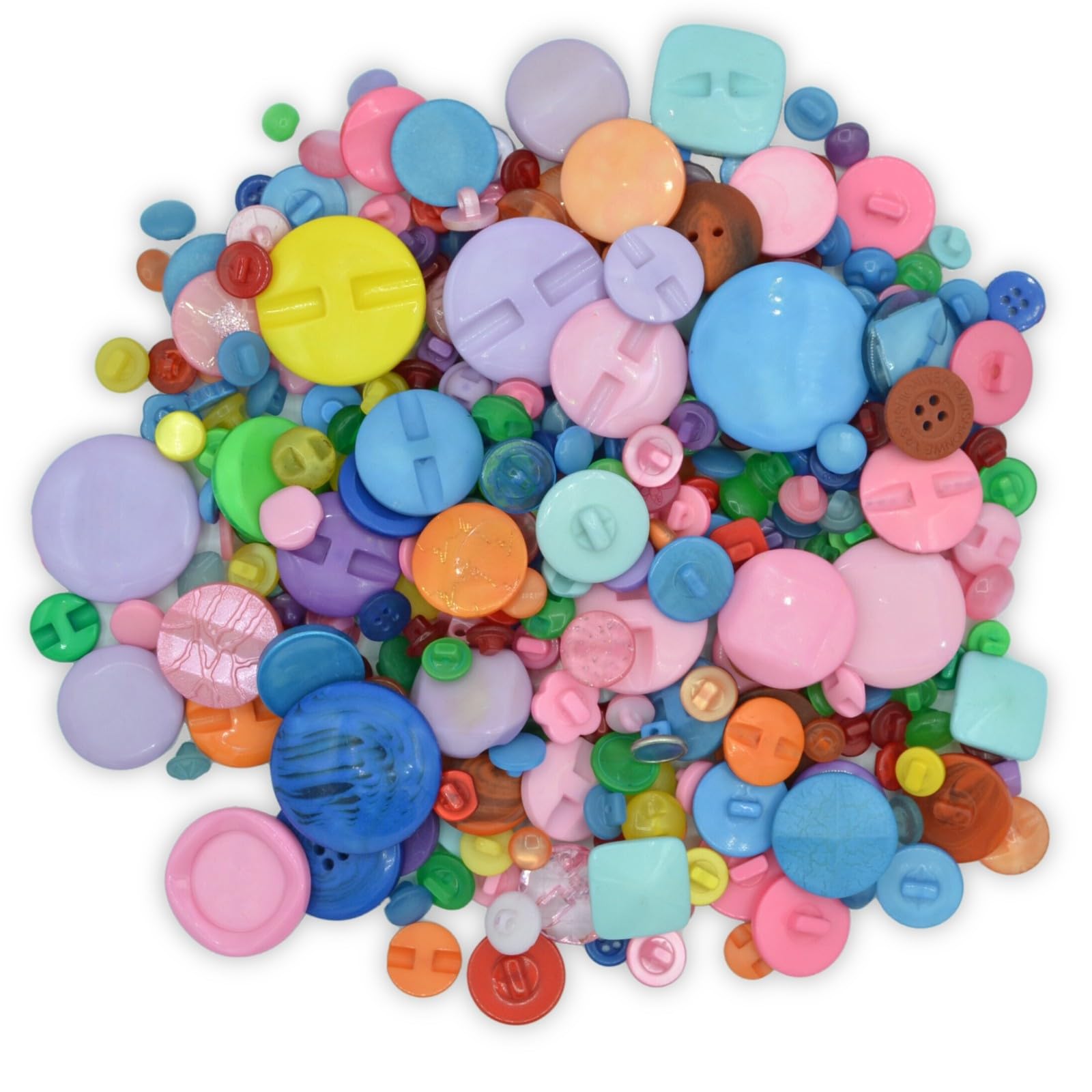 celloexpress Variety Mix Buttons - 6mm to 40mm Mixed Sizes, Shapes, Colours & Designs - Sewing and Crafting (Pack of 250g)