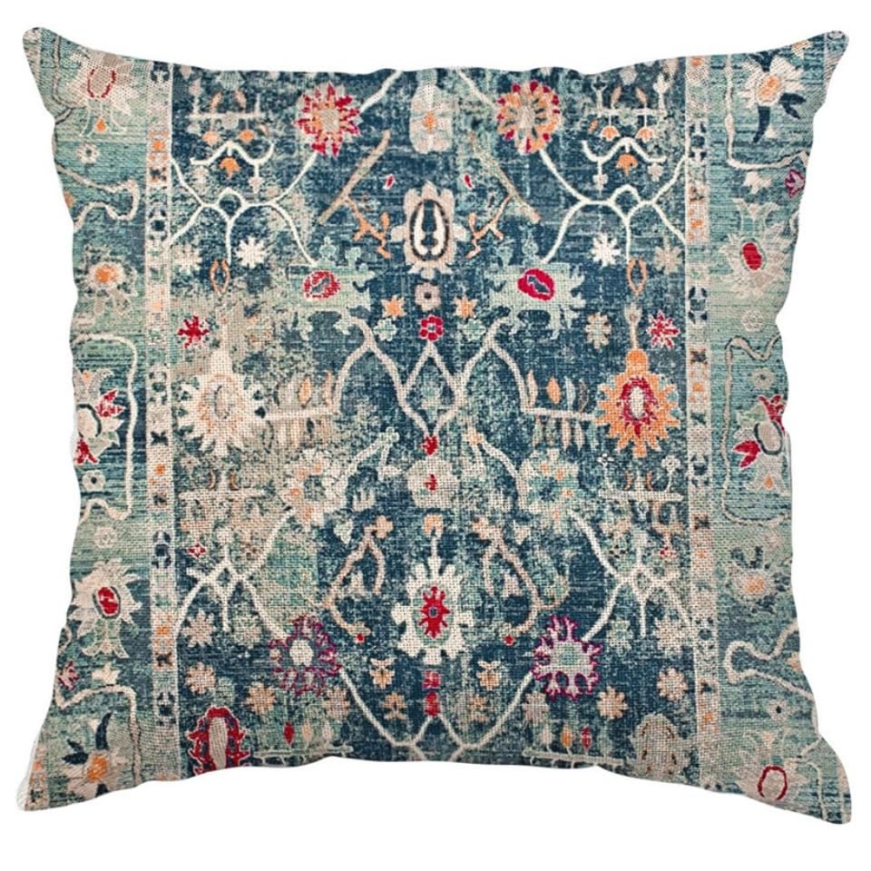 ZQWERT 2 PCS 45x45 CM Fundas de Almohada Vintage Boho, Fundas de Cojines Decorativas rústicas, Fundas de Almohada Estilo Granja para sofá de Interior