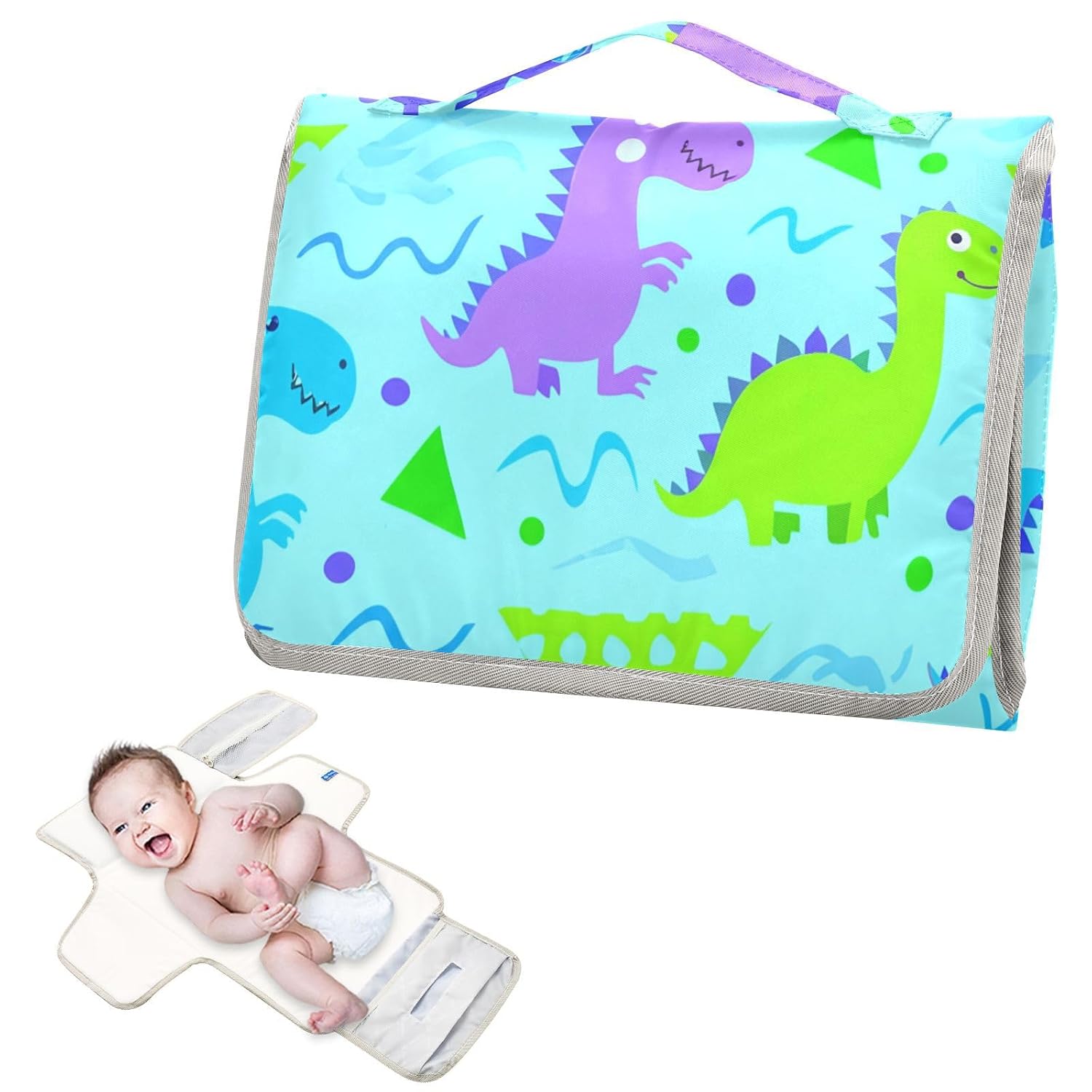 Cartoon Dinosaur Portable Diaper Changing Pad image 2
