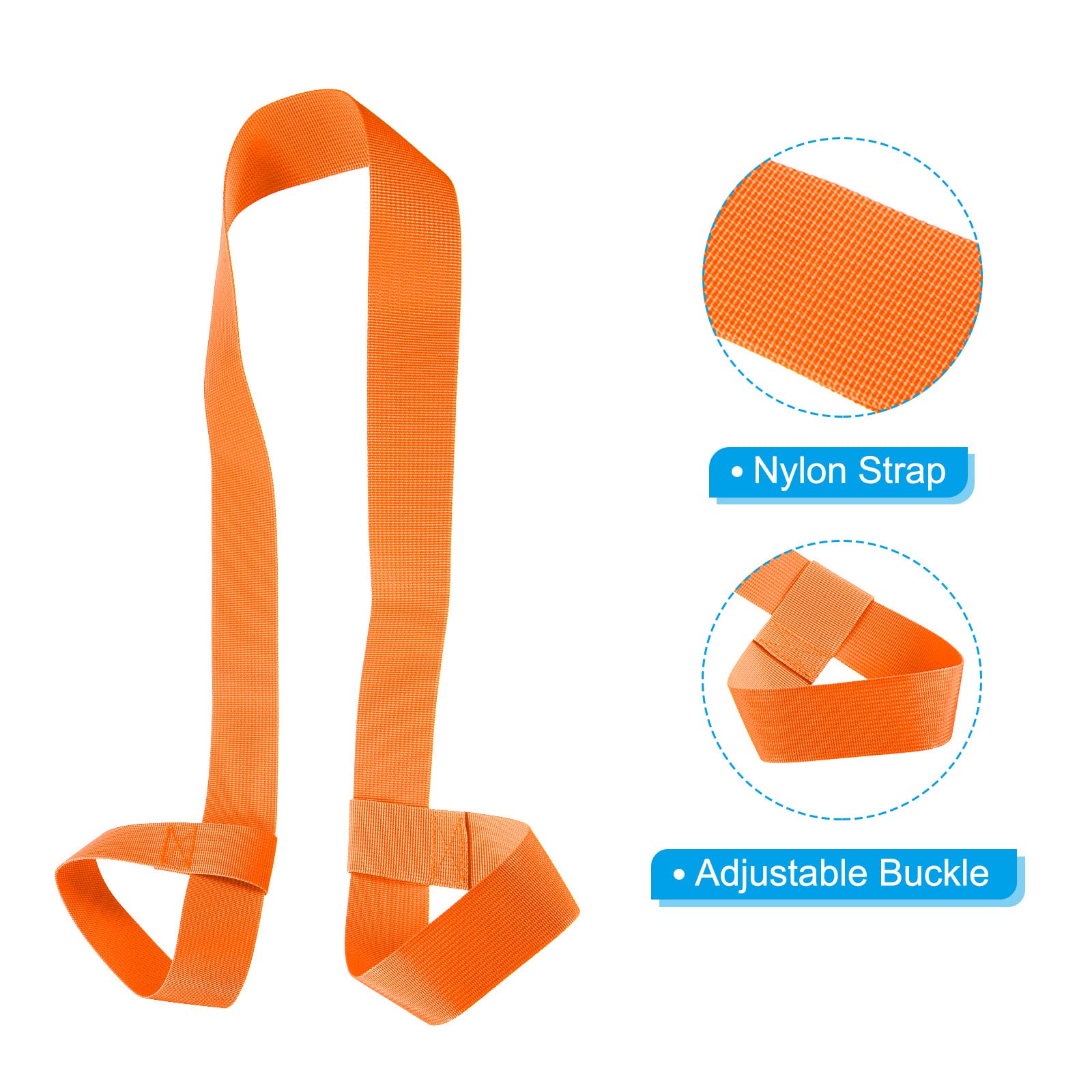 PATIKIL 126cmx3.8cm Cinghia Portasci 2pz Snowboard Scarpone Trasporto Cinghia Spalla Cinghia Tracolla Guinzaglio per Scarponi Sci Pattini Rotelle Trasporto Tavole Oga Tappetini Arancione