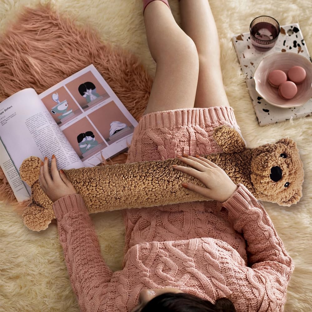 Longue Bouillotte, Ours Peluche De 2L Avec Housse Amovible Et Lavable, Jolie Bouillotte Caoutchouc, Cadeau
