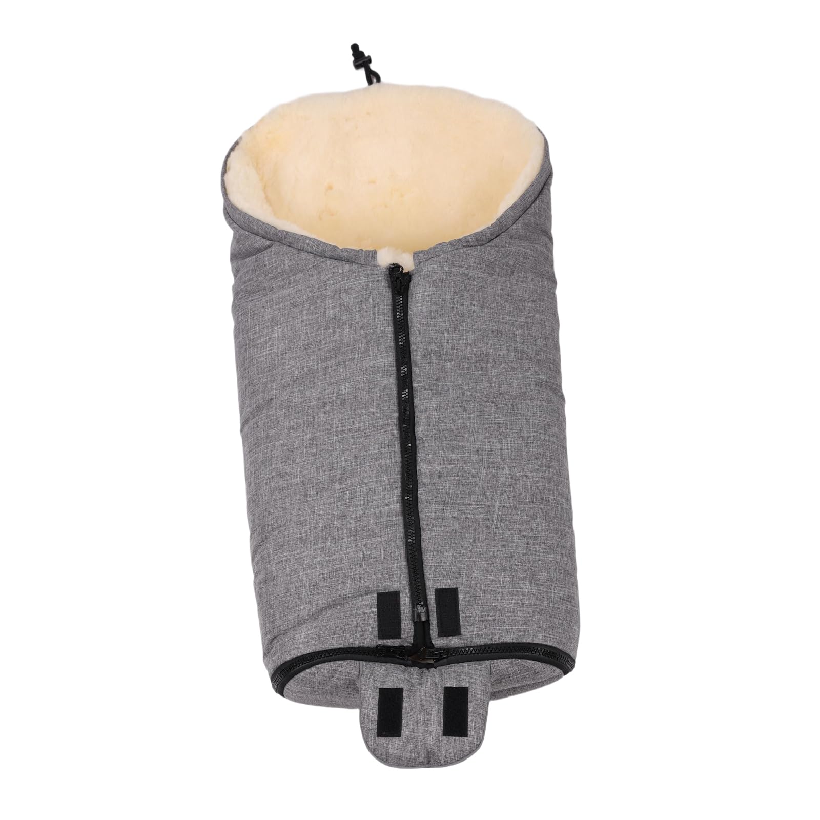 Saco de invierno para cochecito de bebé, saco de piel de cordero, conchas de bebé, bañeras y capazos suaves, hecho de piel médica repelente al viento y al agua (mezcla gris claro)