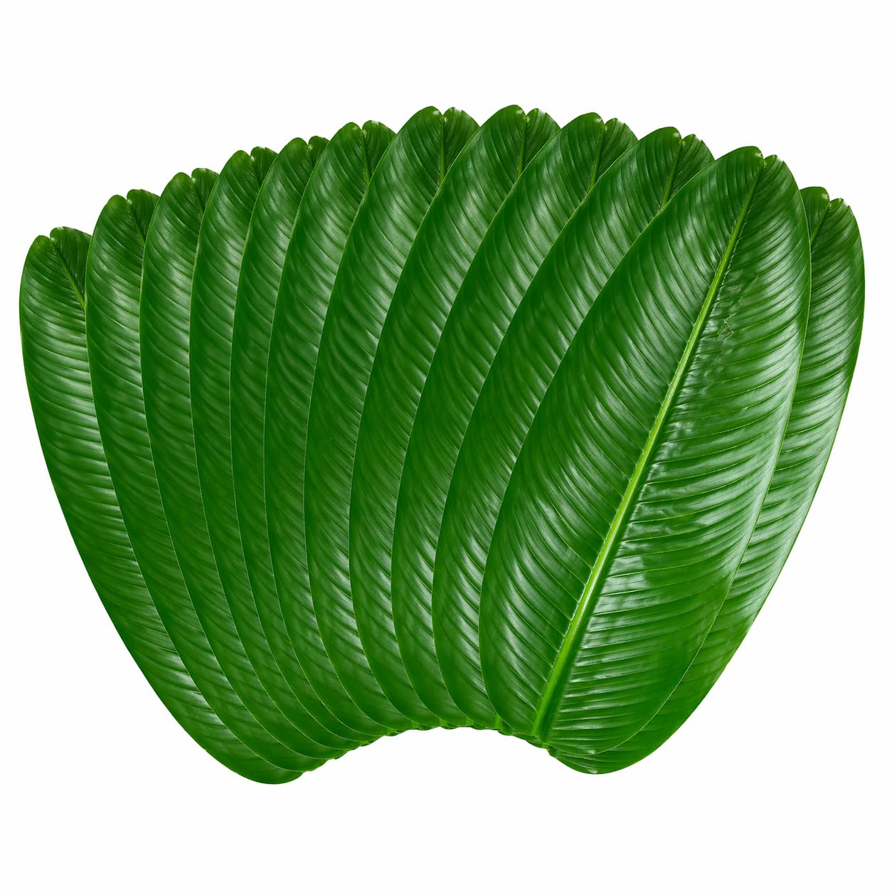 10PCS Artificial Banana Leaf, Fake Banana Leaves for Table Decor, Leaf Mats, Party Supplies, Photography Props, Floating Display for Food(19 * 38CM)-image-45