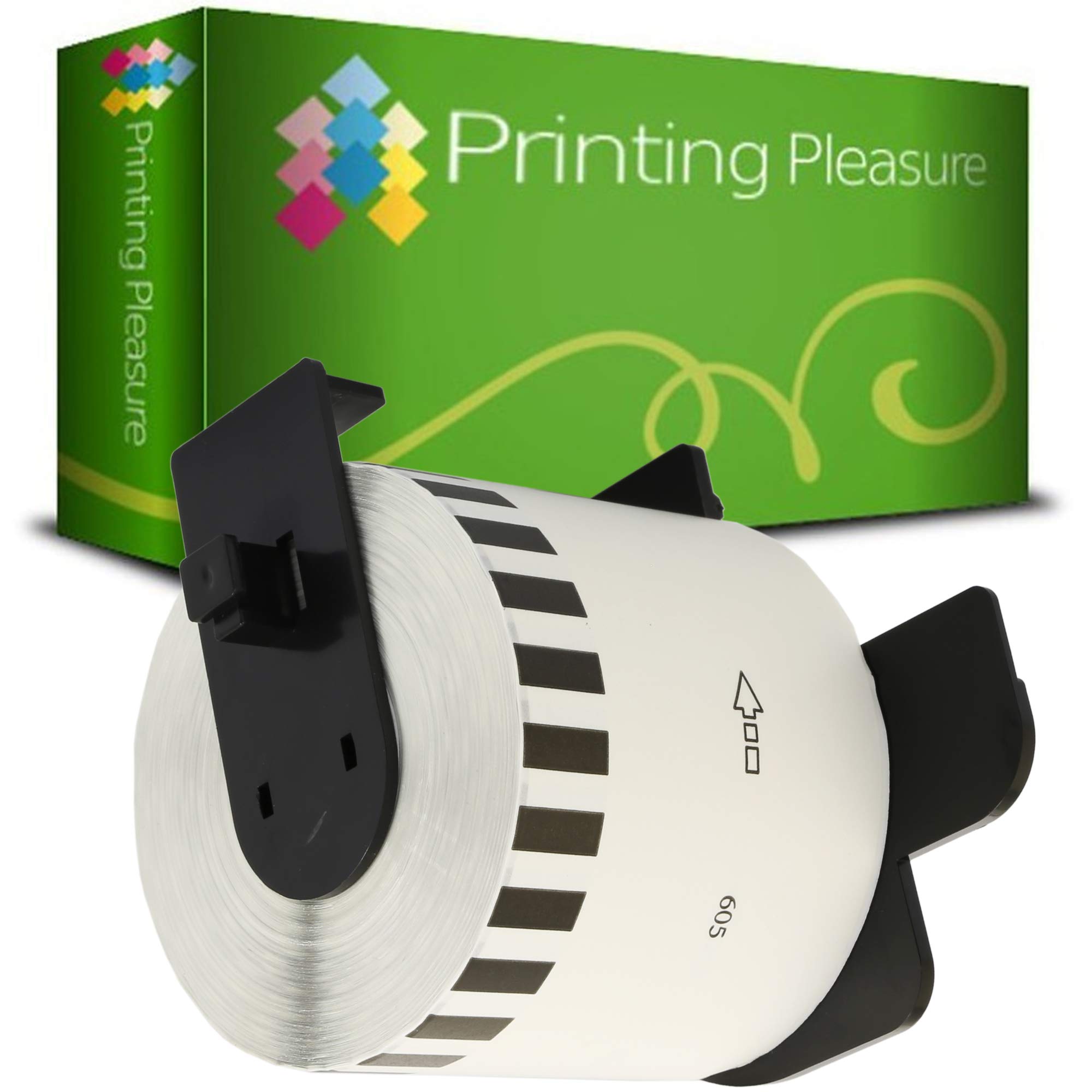 Printing Pleasure DK44605 Yellow Continuous Removable Address Labels Compatible with P-Touch QL-500 QL-570 QL-700 QL-720 QL-800 QL-810 QL-820 QL-1100 QL-1110 | 62mm x 30.48m Roll