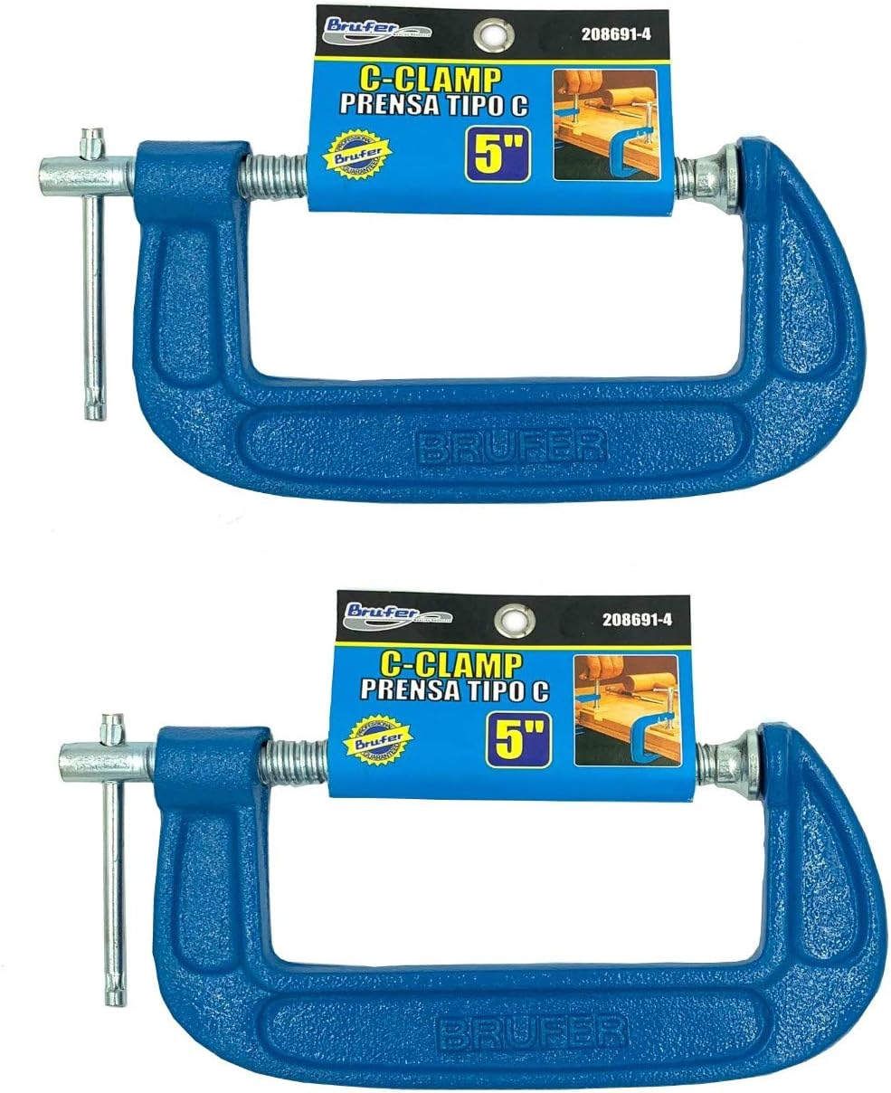 BRUFER 2086914 CClamps with 5"inch Jaw Opening Pack of 2 CClamps