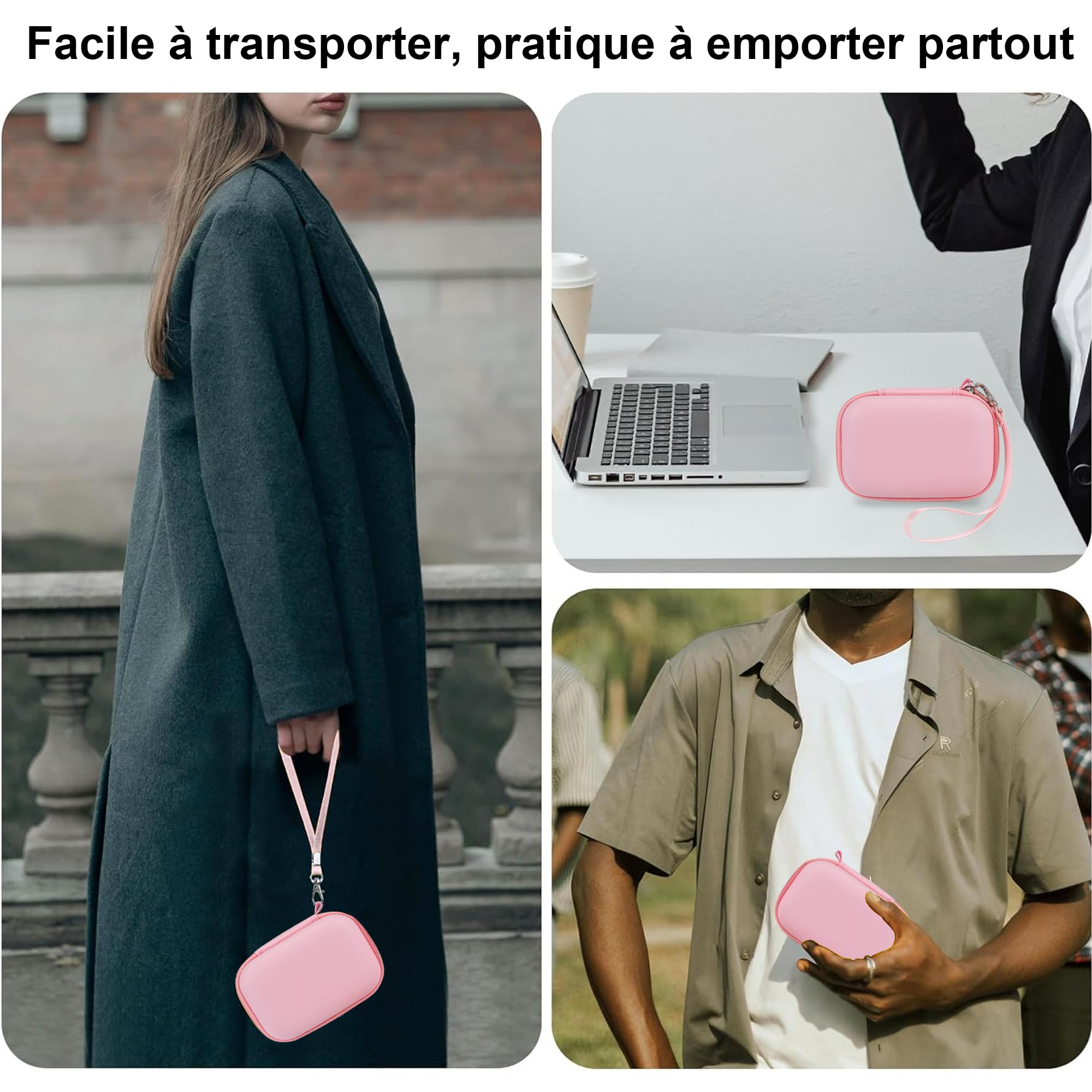 Étui pour Appareil Photo Numérique Leayjeen, Compatible Kodak Pixpro C1 Canon IXUS 285 HS, Coussin Amortisseur Rose