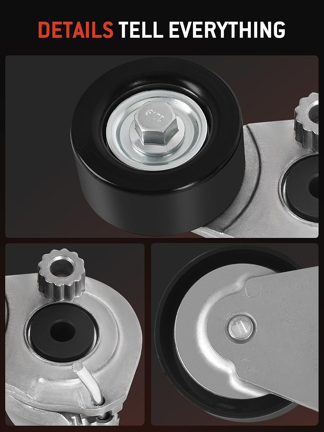 HYR 55563512 Drive Belt Tensioner Pulley Assembly Fit For Chevrolet 2010-2015 Cruze, 2016 Cruze Limited, 2012-2018 Sonic, Saturn 2008-2009 Astra, L4 1.8L, Replace# 55556090, 38433, 636485