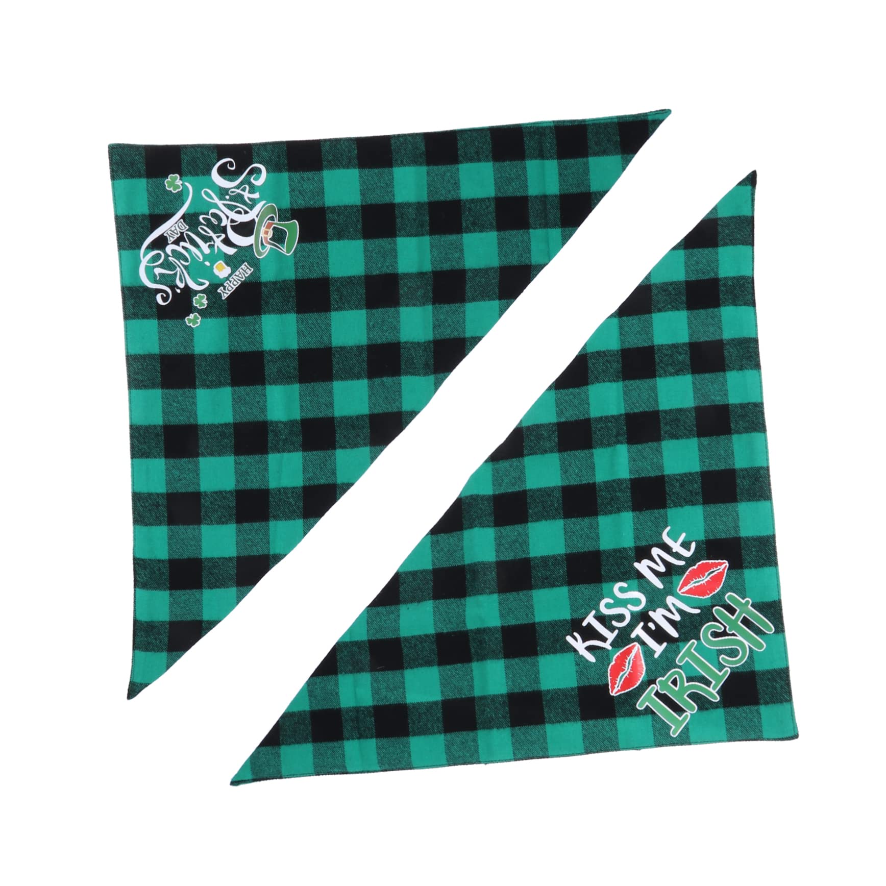 Lardons de bavoirs triangle Saint-Patrick pour chiens et chats - Lot de 2 pièces