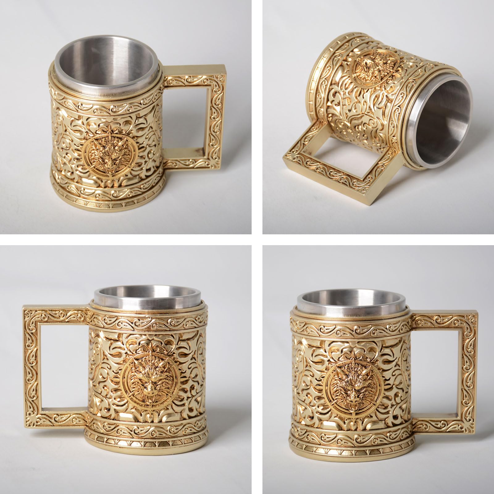 HAUCOZE Chope à Bière Tankard Gobelet à Boire pour Oktoberfest Café 450ml