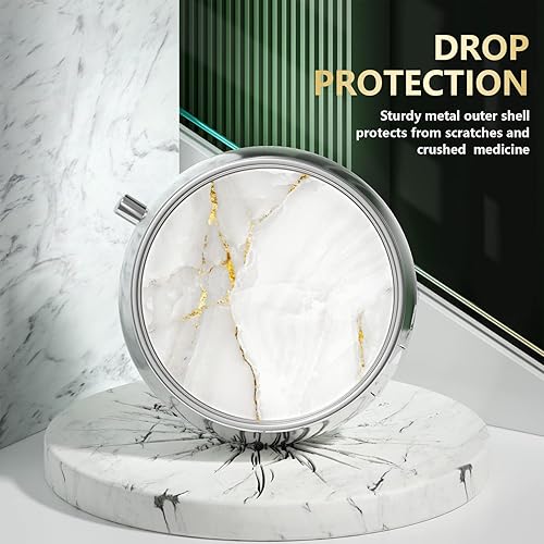 Miniatura 6 de Nipichsha Pastillero, pequeño pastillero para bolso y bolsillo, lindo organizador de medicamentos de viaje, soporte portátil para medicamentos para