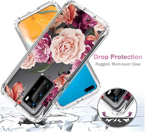 Miniatura 7 de ELS-N04 - Funda para Huawei P40 Pro con protector de pantalla de vidrio templado, cuerpo completo, transparente, flexible, con protección de diseño