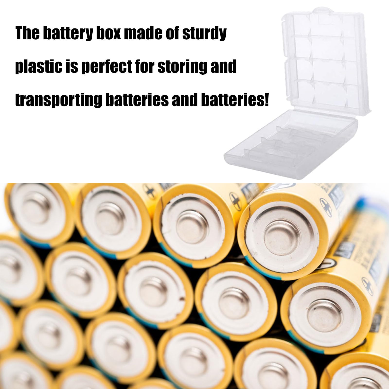 Batterie-Aufbewahrungsbox Aus Kunststoff – Für 12x AA/AAA, Transparent, Kompakt (62x60x18 Mm) – Schutz Vor Kurzschluss