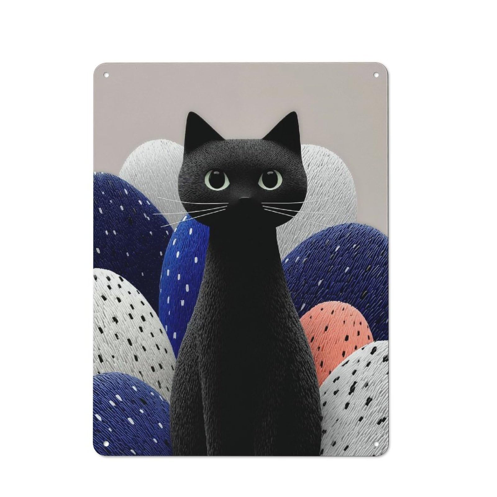 Classic Vintage Metal Sign 40x30cm Featuring Black Cat, Home Bar Decor for Cafe, Pub, Workshop Or Home Bar
