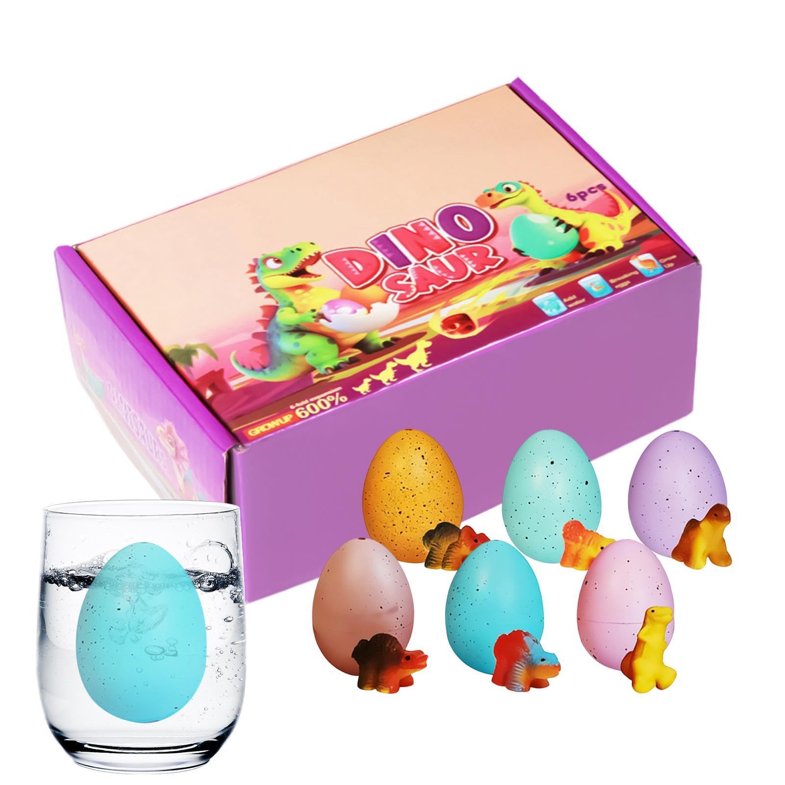 6 Huevos De Dinosaurio Que Eclosionan En Agua – Juguetes Sensoriales De EVA Que Crecen Al Sumergirlos, Ideales Para Regalos De Cumpleaños, Aula Y Actividades Al Aire Libre
