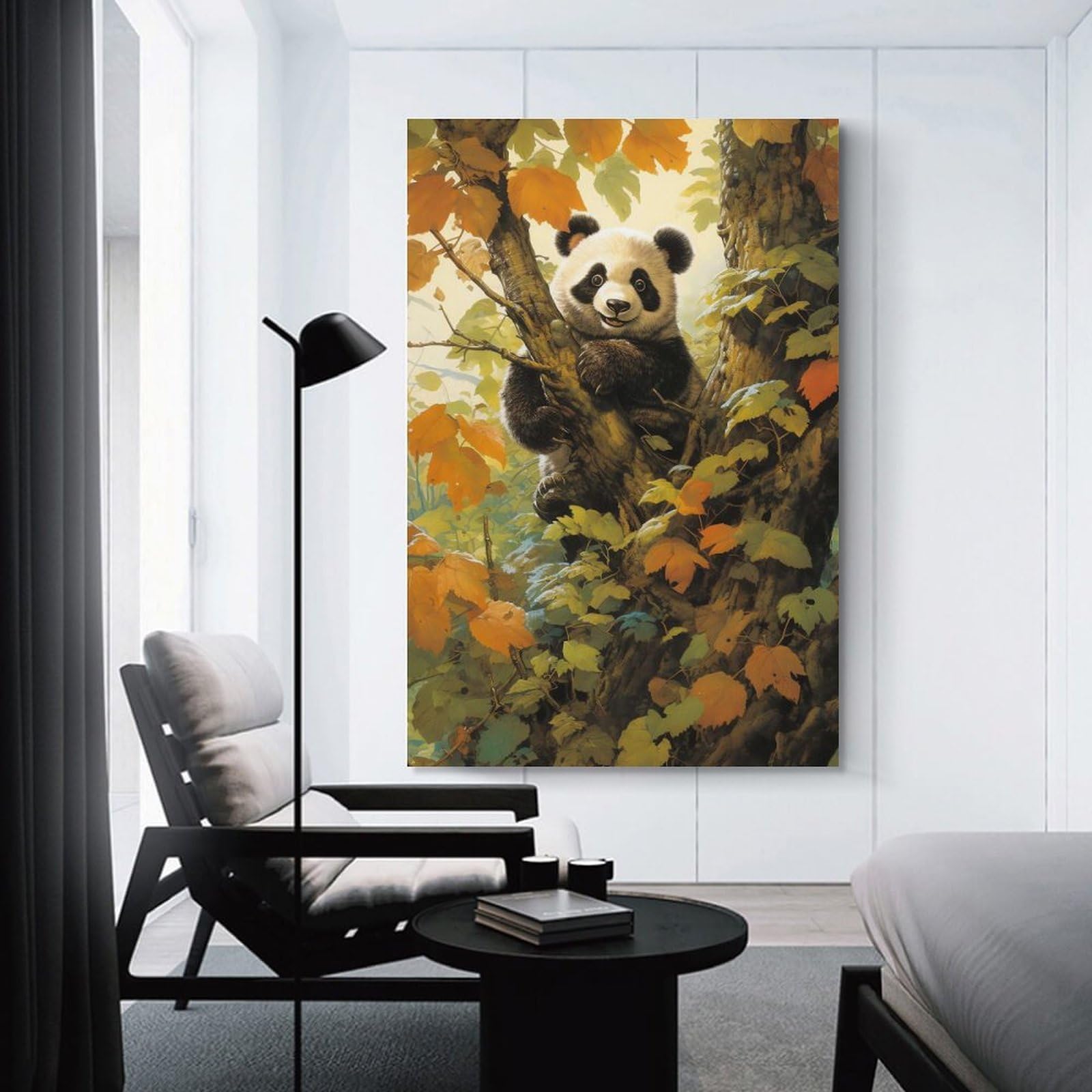 Junmoney Decorative Wall Artwork Panda, 20x30inch(50x75cm), for Lounge, Bedroom Or Personal Spaces, Gift Idea for Housewarming And Birthdays