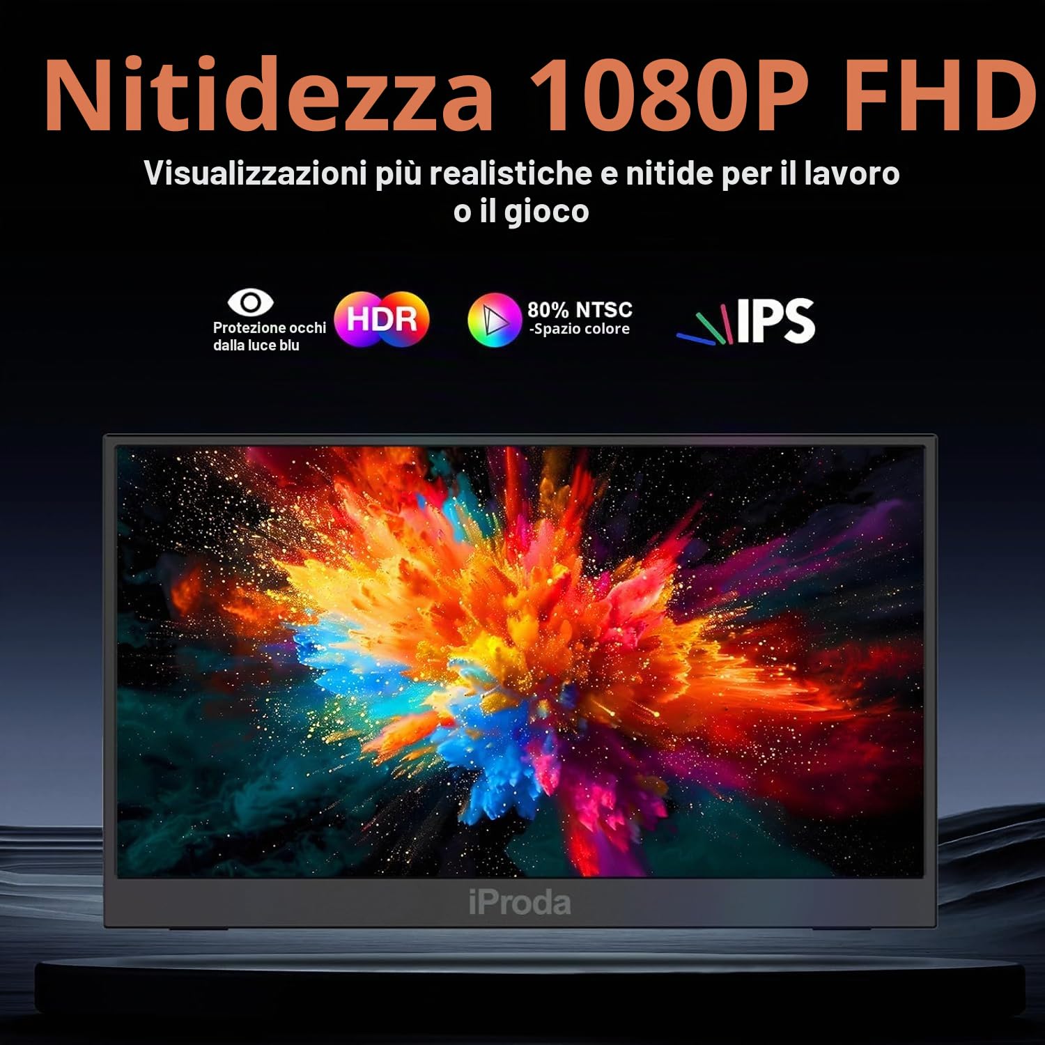 Monitor portatile, monitor mobile da 15,6 pollici, monitor portatile FHD 1080P con altoparlante, monitor PC portatile, estensione schermo per laptop, secondo schermo USB-C per laptop, Gaming Switch