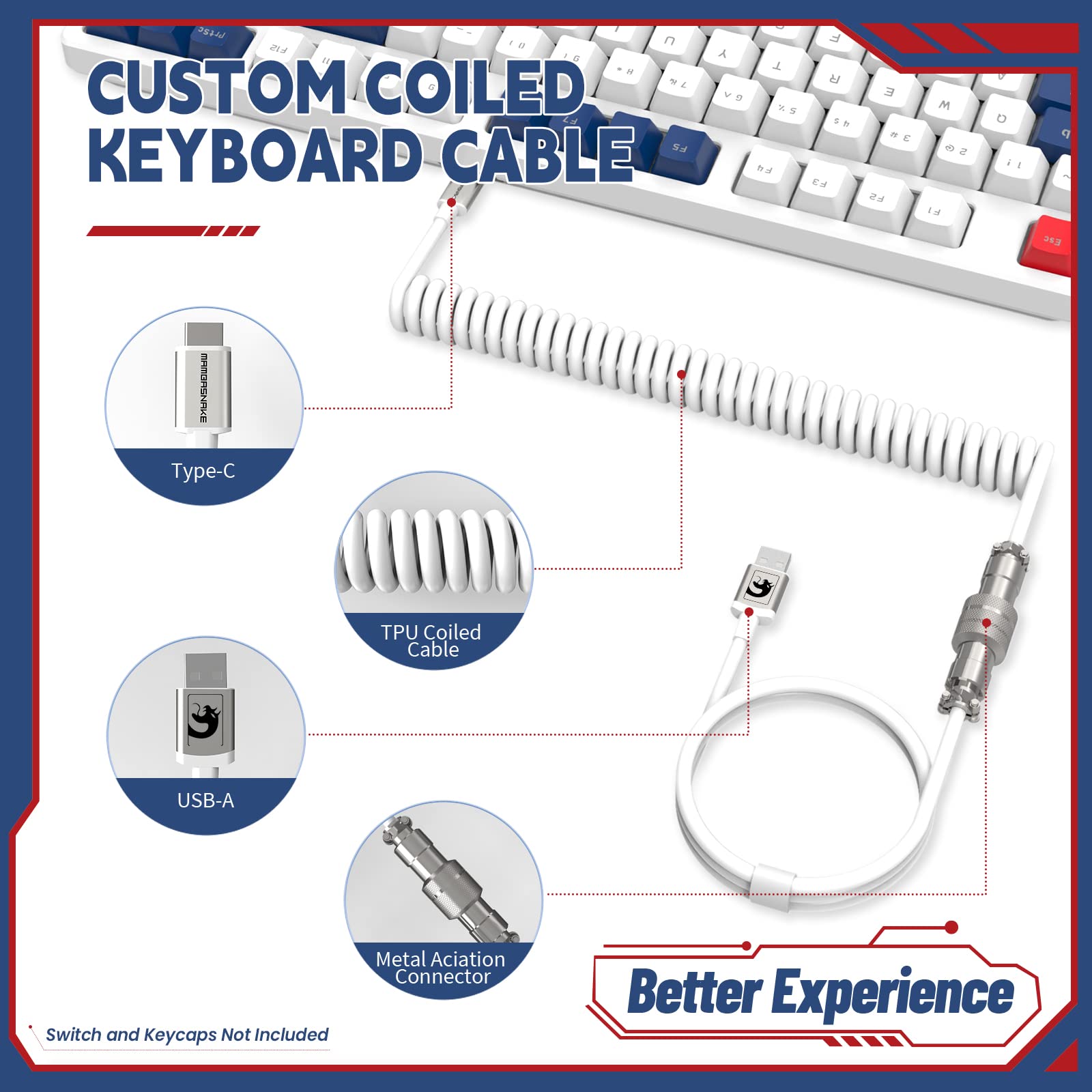 Attack Shark GK87 GMMK TKL Clavier Mécanique sans Fil RGB Barebone (Bluetooth/2.4Ghz/Type-C), Hot-Swappable Kit DIY Clavier Gamer ANSI avec Cable USB C Spiralé, pour Gateron/Cherry/Akko, Blanc