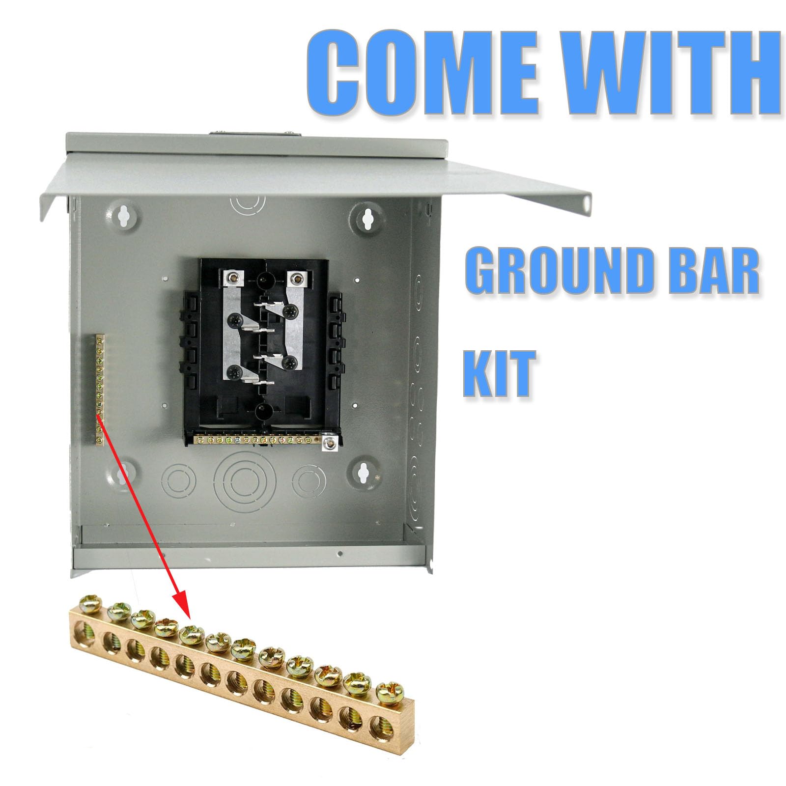 THQL Circuit Breaker Panels Box 125 Amp 8-Space 16-Circuit Indoor Main Lug Surface Mount Load Center Ground Bar Kit W0816ML1125 — Amazon image 2