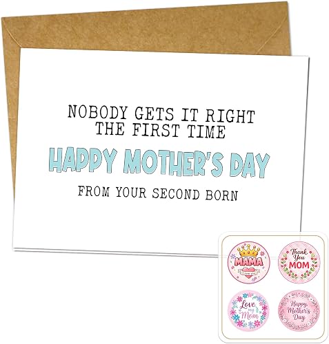 Podagree Funny Mother's Day Card, 'From Your Second Born' Message, Humorous Gree