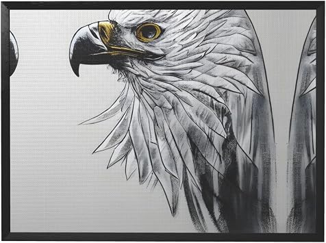 WXXWXD Sketching an eagle Black Frame Decorative Painting Modern Art Decoration Suitable for living rooms bedrooms and offices